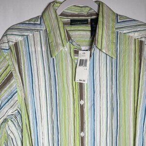 DKNY Striped Buttoned Down Men's Shirt | Size Lg